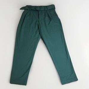 Stylish Forest Emerald Green High-Waisted Pants by Zara sz S